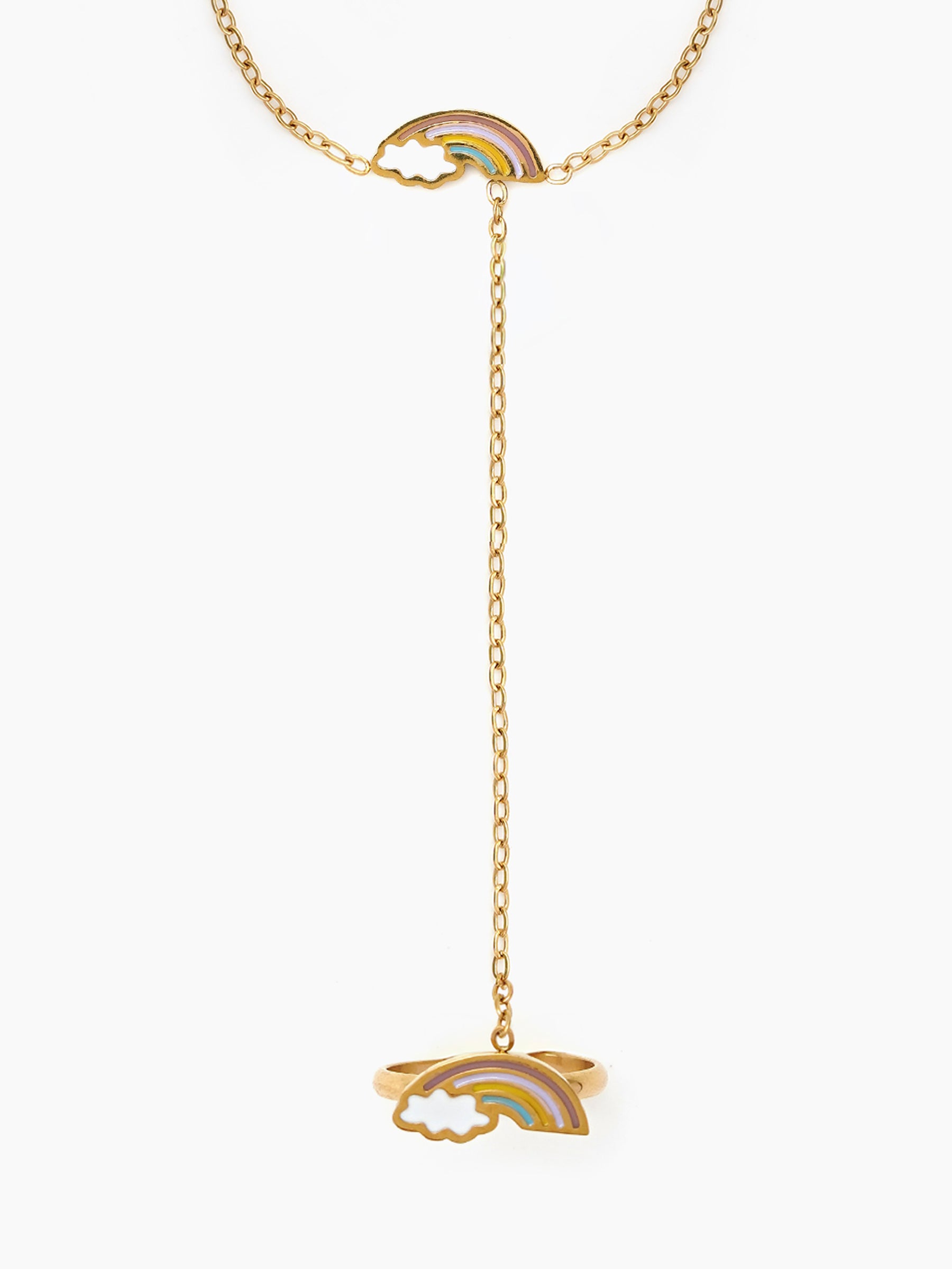 Rainbow Joy 18K Gold Plated Kid's Ring Bracelet