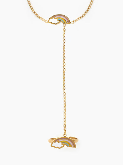 Rainbow Joy 18K Gold Plated Kid's Ring Bracelet
