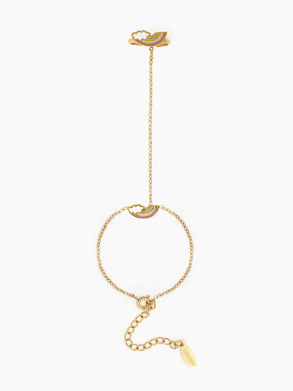 Rainbow Joy 18K Gold Plated Kid's Ring Bracelet