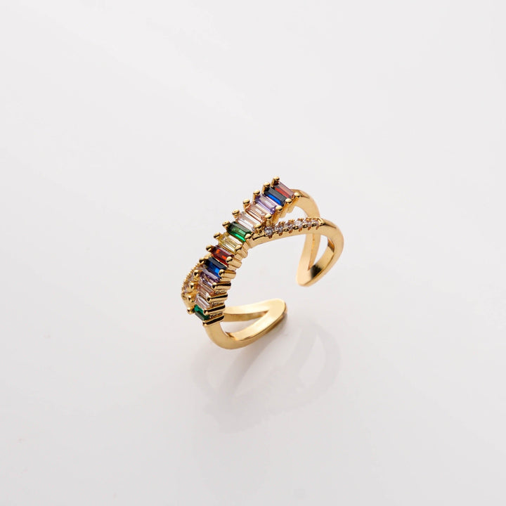 Rainbow 18K Gold Plated Ring