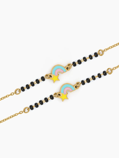 Rainbow Star Charm 18K Gold Plated Kid's Nazariya Bracelet