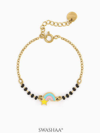Rainbow Star Charm 18K Gold Plated Kid's Nazariya Bracelet
