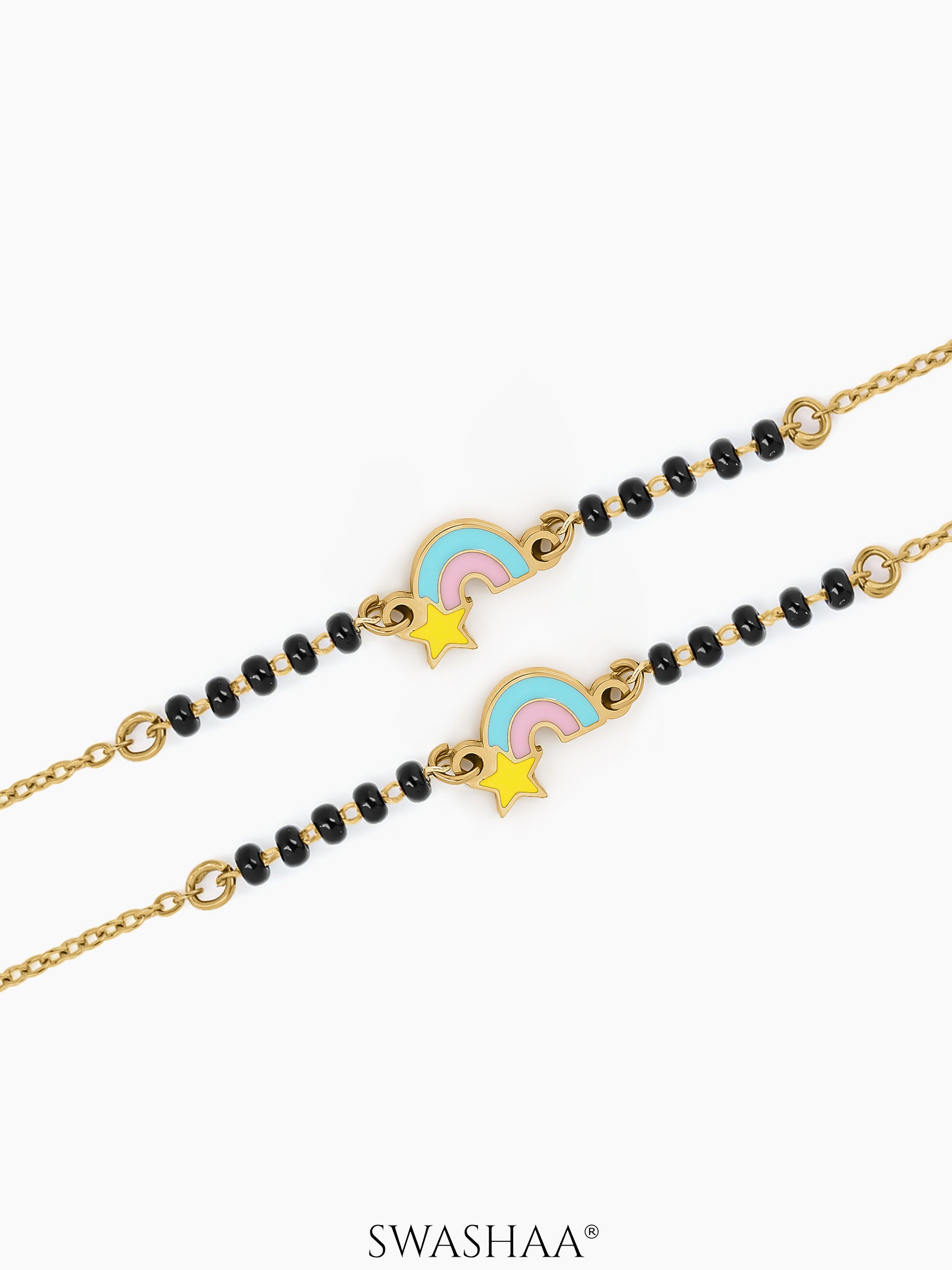 Rainbow Star Charm 18K Gold Plated Kid's Nazariya Bracelet