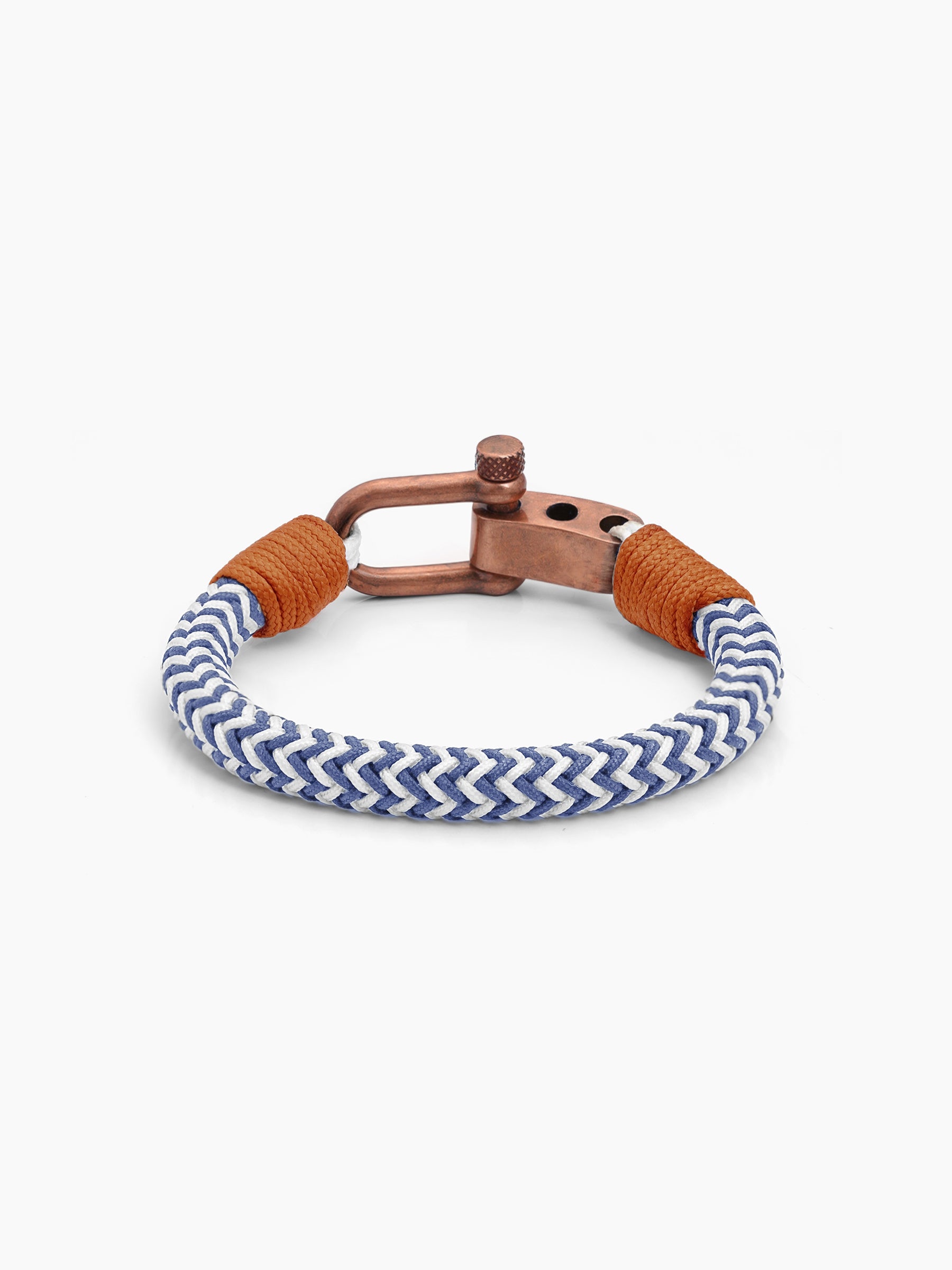 Raxon Bold Blue White Braided Dual Cord Men's Rope Bracelet