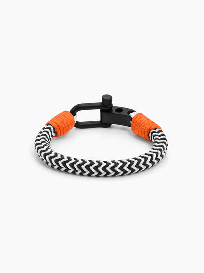 Raxon Black-White Dual Cord Men's Rope Bracelet