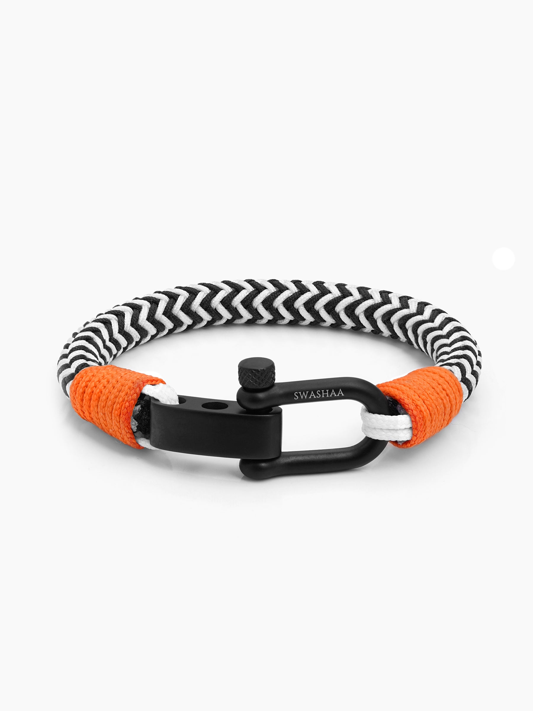 Raxon Black-White Dual Cord Men's Rope Bracelet