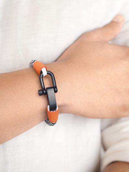 Raxon Black-White Dual Cord Men's Rope Bracelet