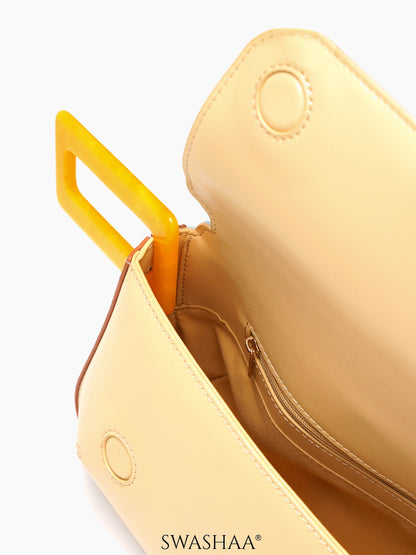 Rea Pastel Multicolor Geometic Flap Women's Leather Shoulder Bag