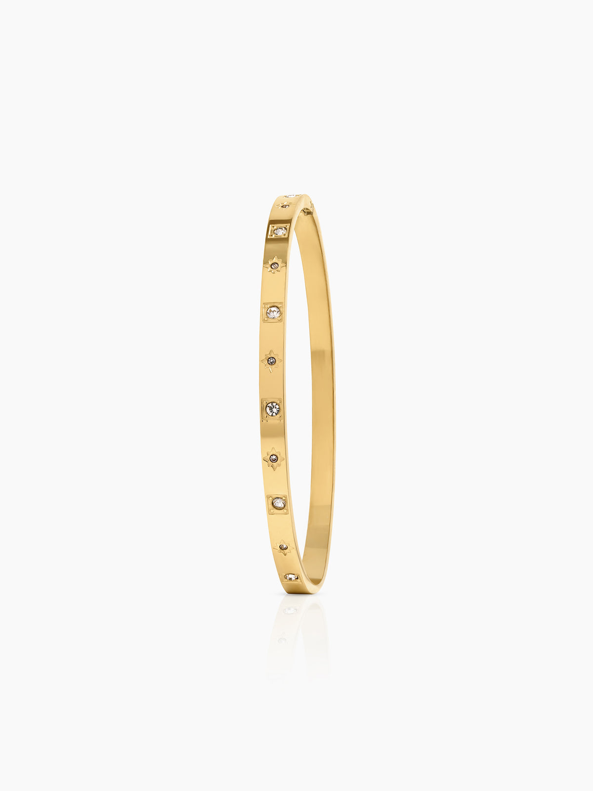 Rebecca Diamond Star 18K Gold Plated Women's Solid Band Bracelets