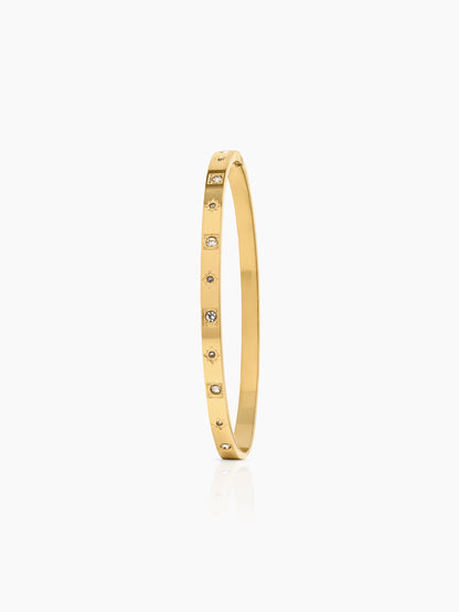 Rebecca Diamond Star 18K Gold Plated Women's Solid Band Bracelets