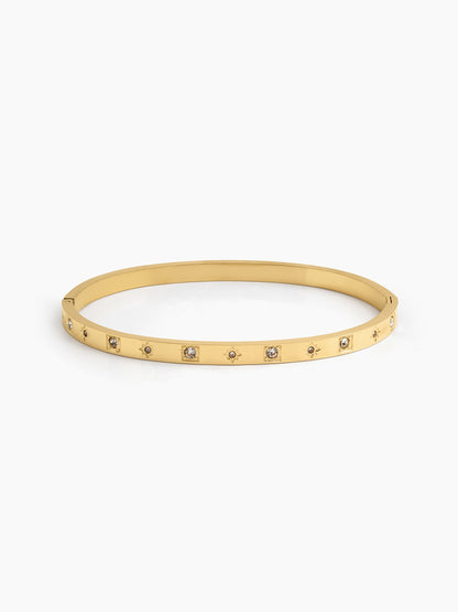 Rebecca Diamond Star 18K Gold Plated Women's Solid Band Bracelets