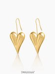 Reeva Heart 18K Gold Plated Women's Drop Earrings