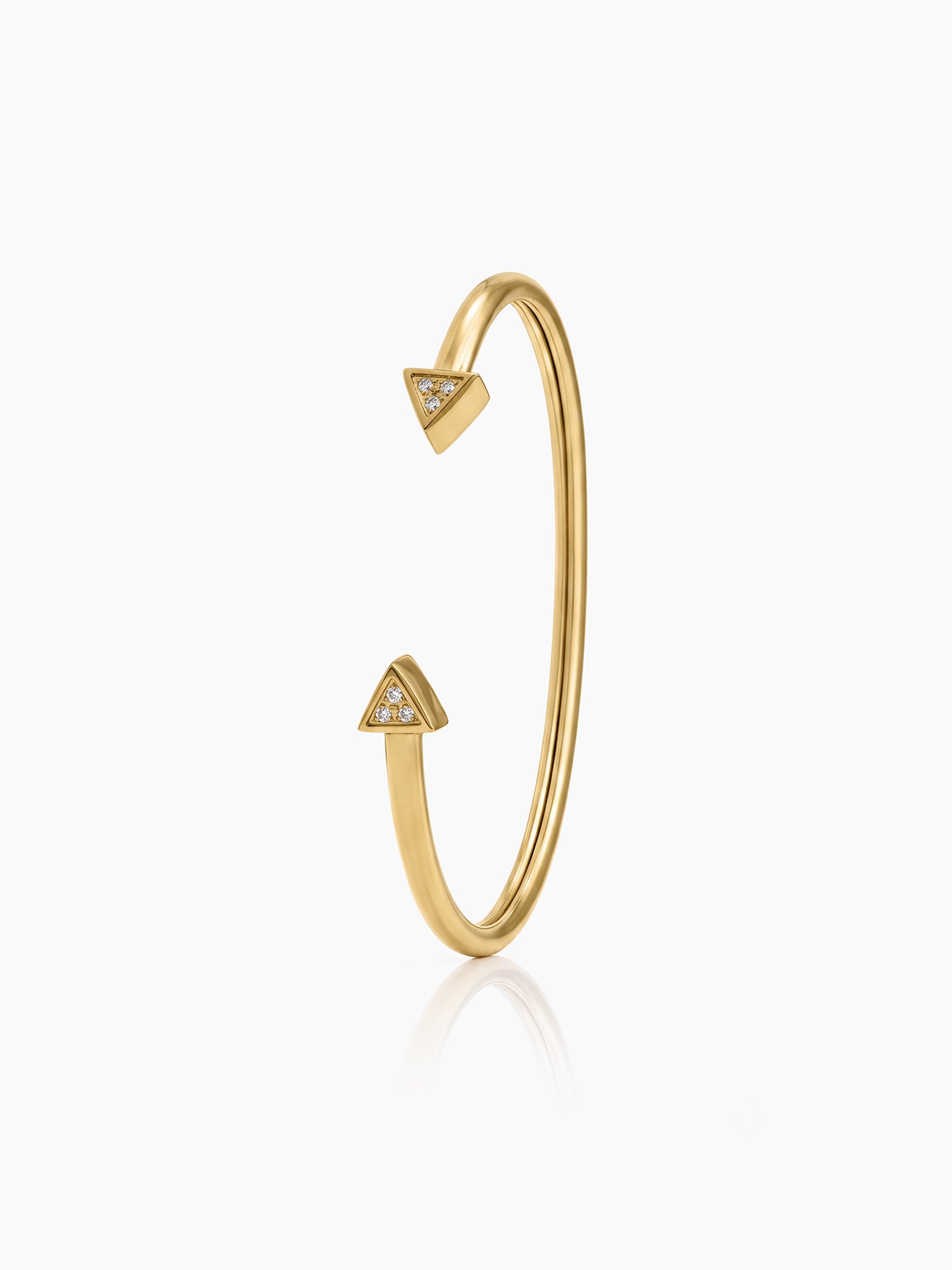 Regina Arrow Arc Diamond 18K Gold Plated Women's Solid Cuff Bracelets