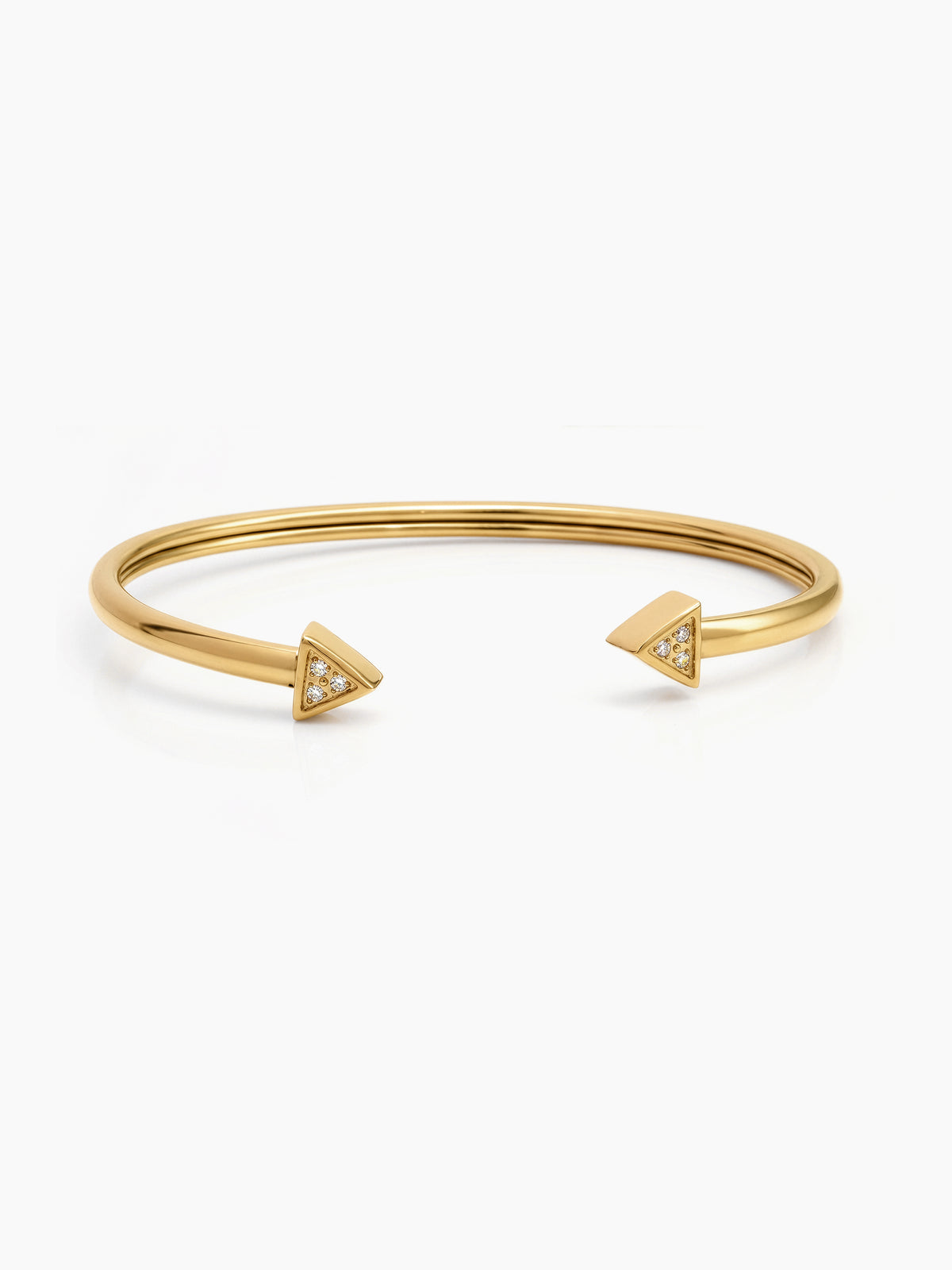Regina Arrow Arc Diamond 18K Gold Plated Women's Solid Cuff Bracelets