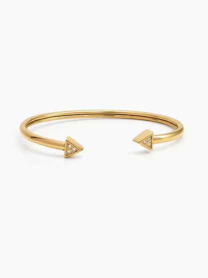 Regina Arrow Arc Diamond 18K Gold Plated Women's Solid Cuff Bracelets