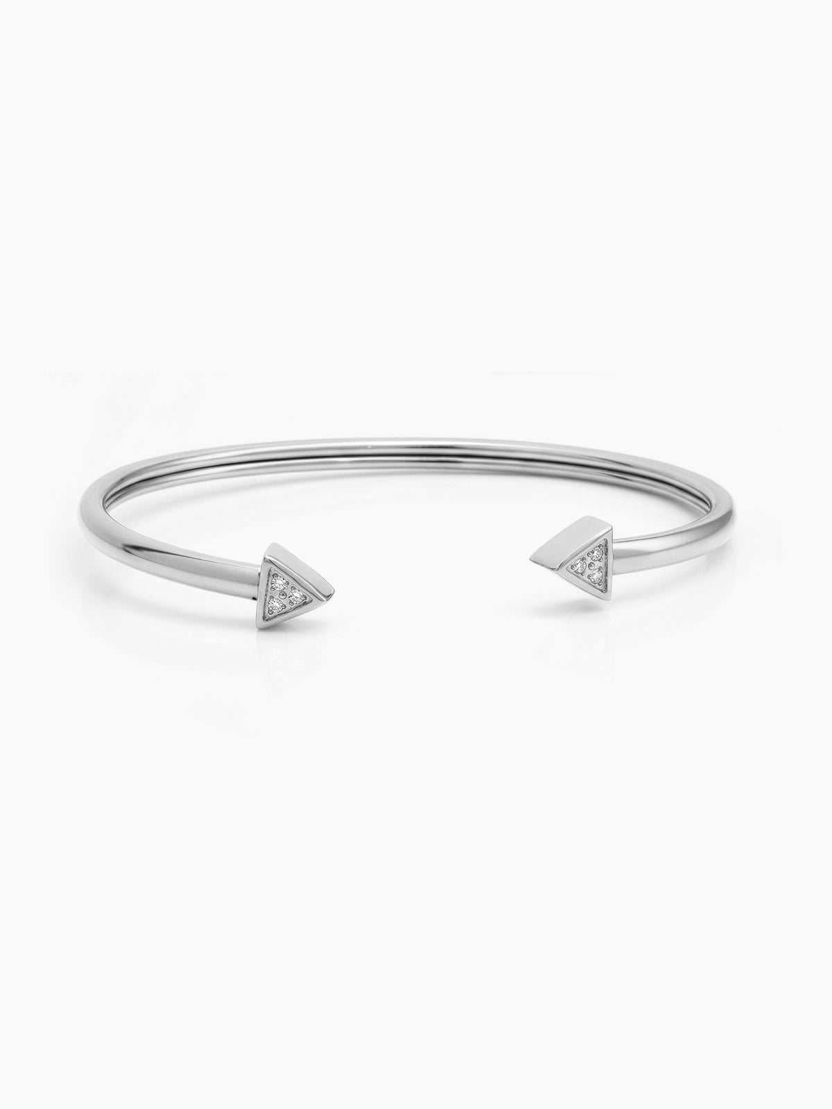 Regina Arrow Arc Diamond Silver Women's Solid Cuff Bracelets
