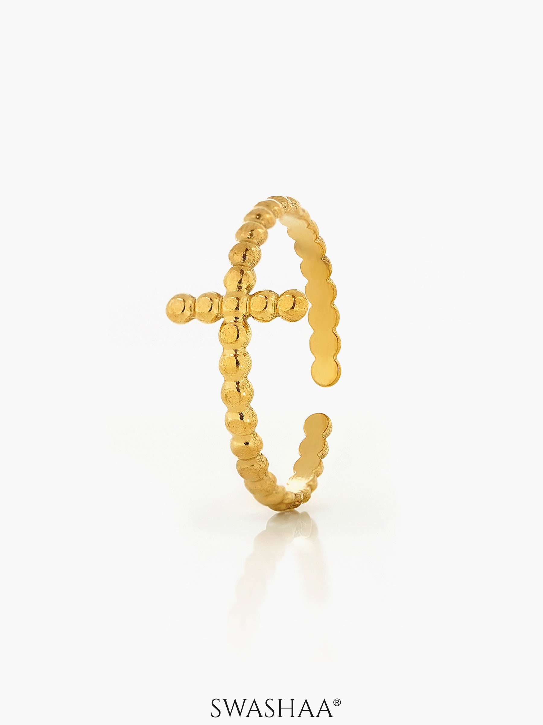 Rei Dotted Adjustable18K Gold Plated Ring