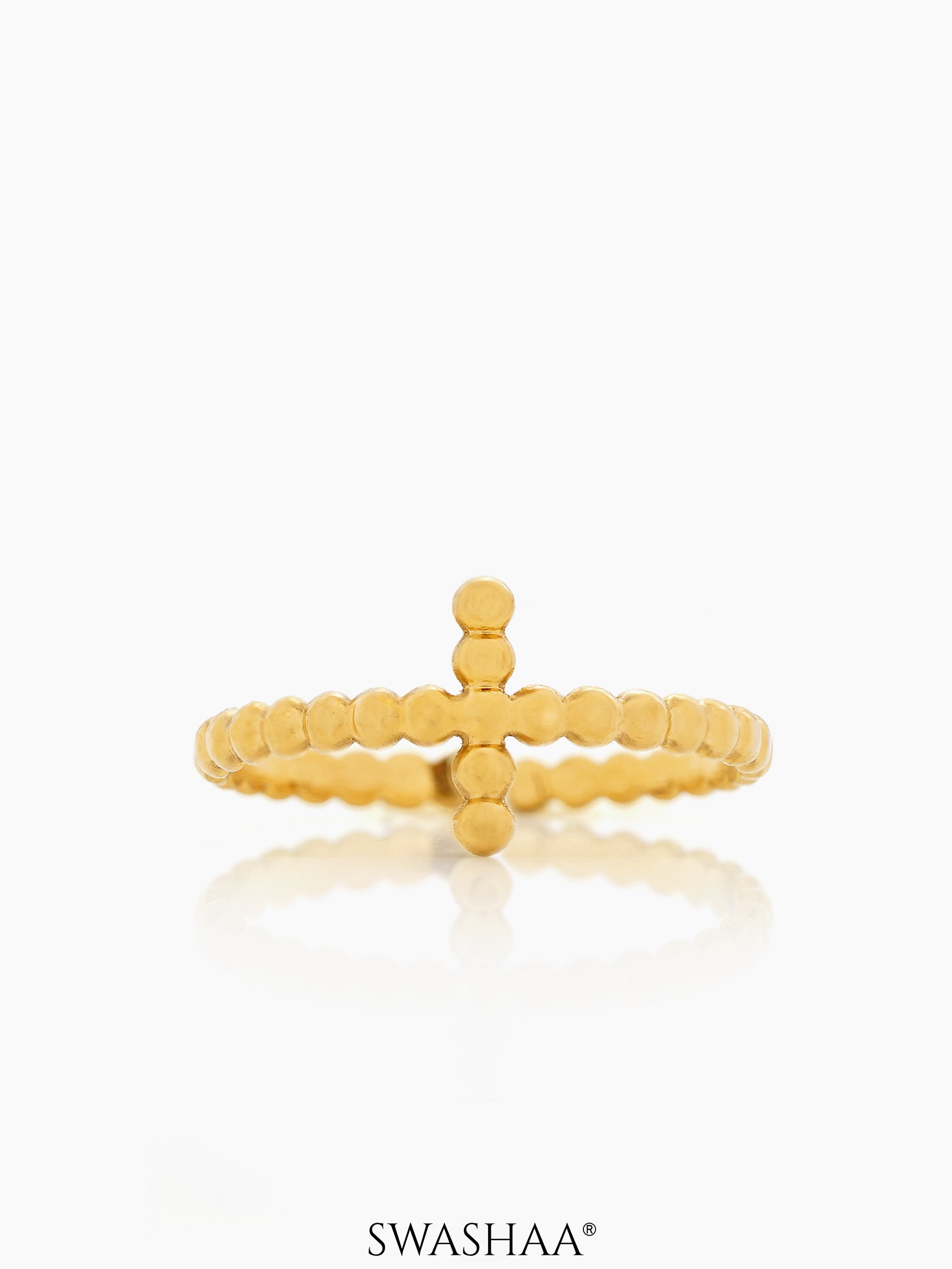 Rei Dotted Adjustable18K Gold Plated Ring
