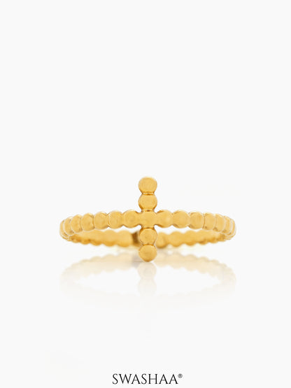 Rei Dotted Adjustable18K Gold Plated Ring