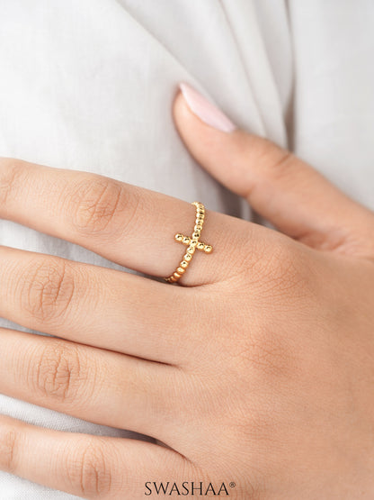 Rei Dotted Adjustable18K Gold Plated Ring