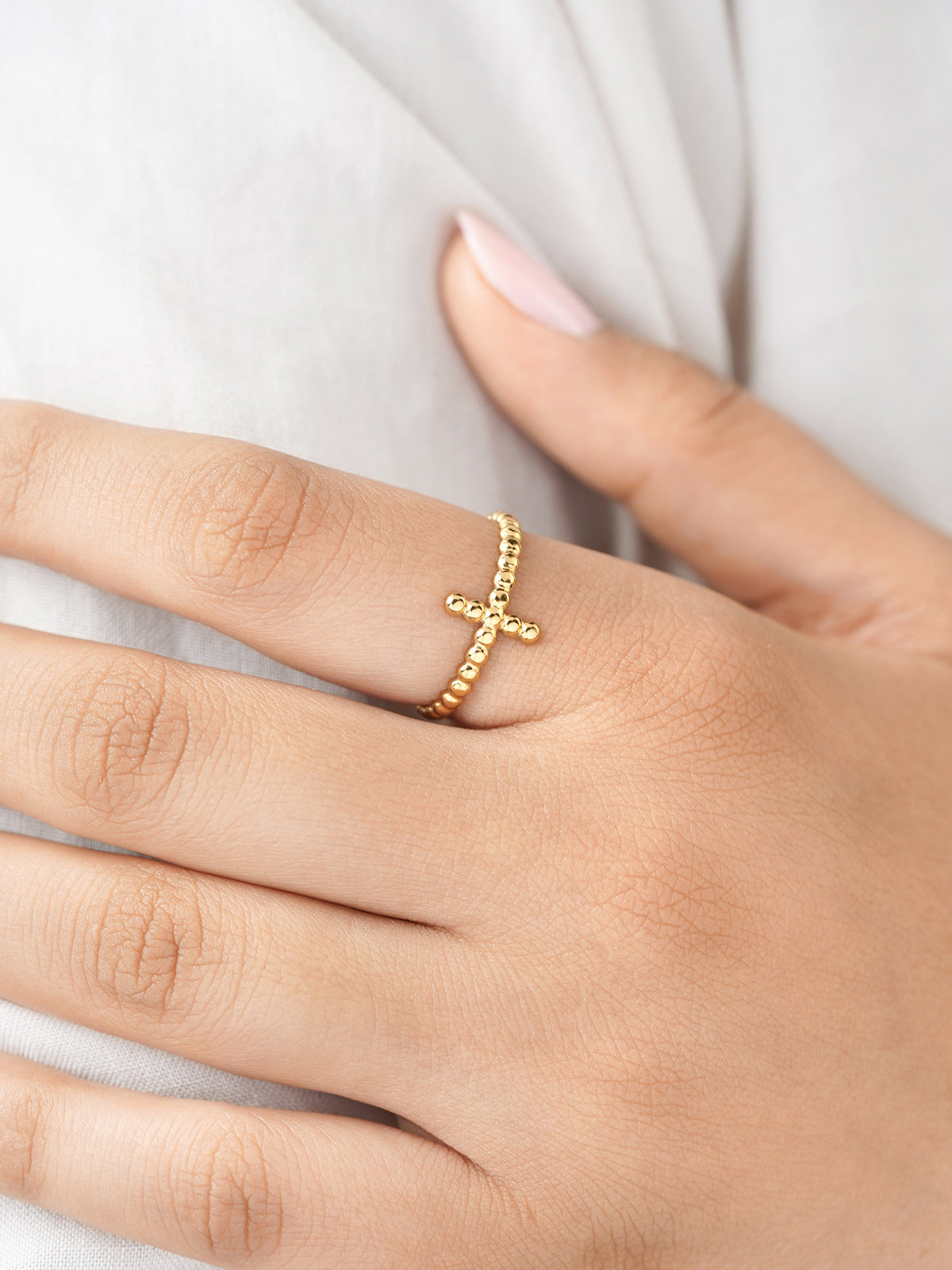 Rei Dotted Adjustable18K Gold Plated Ring