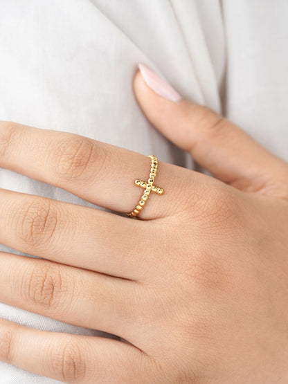 Rei Dotted Adjustable18K Gold Plated Ring