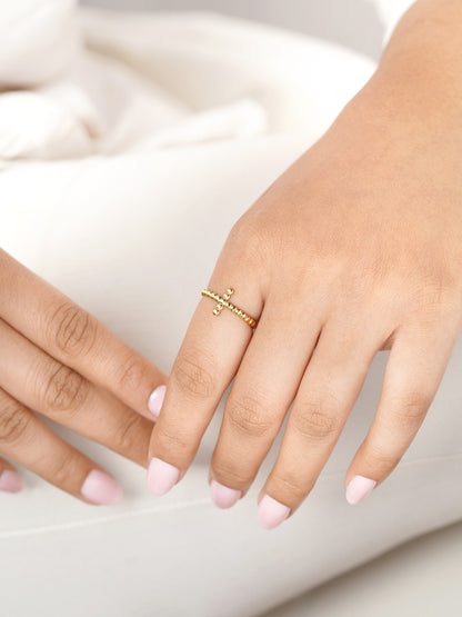 Rei Dotted Adjustable18K Gold Plated Ring