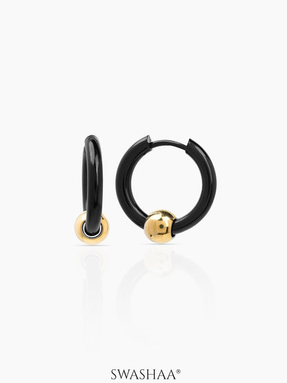 Reign Orbit Bold Black Men's Hoop Earrings