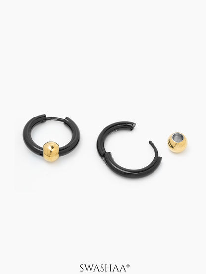 Reign Orbit Bold Black Men's Hoop Earrings