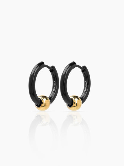 Reign Orbit Bold Black Men's Hoop Earrings