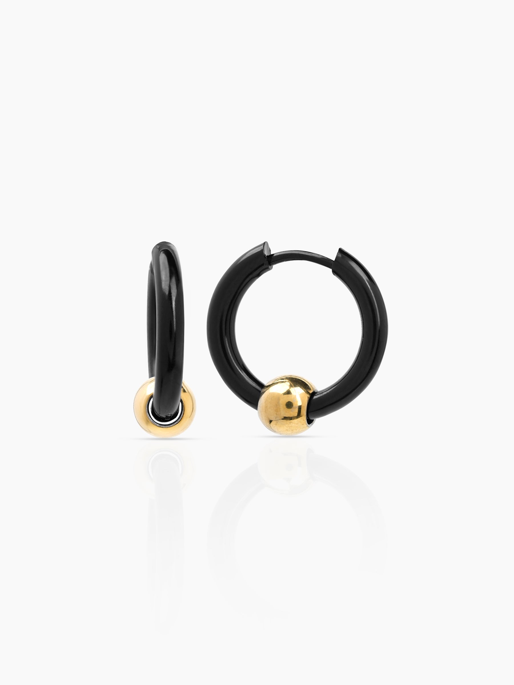 Reign Orbit Bold Black Men's Hoop Earrings