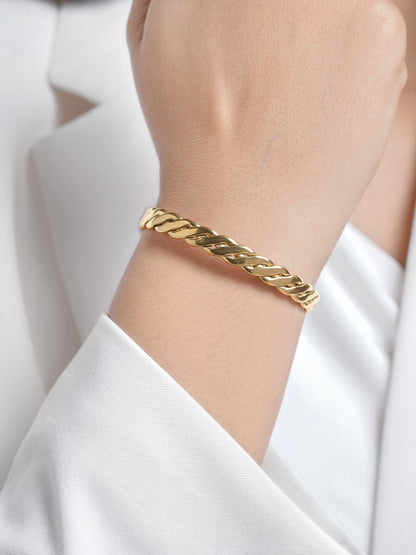 Reina Twisted 18K Gold Plated Cuff Bracelet