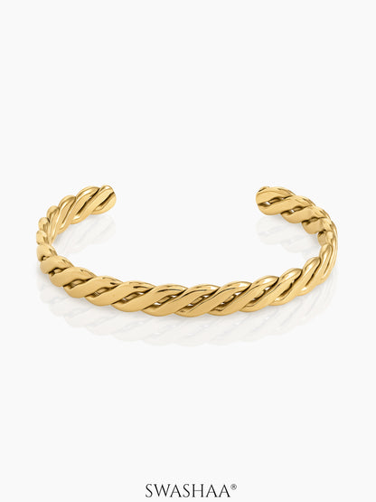Reina Twisted 18K Gold Plated Cuff Bracelet