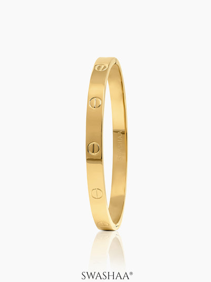 Renix Screw Emblem 18K Gold Plated Men's Bracelet