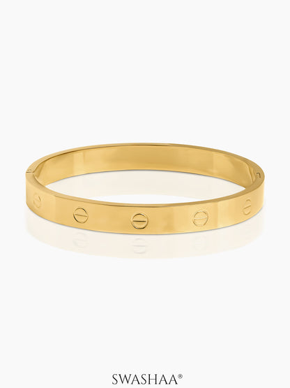 Renix Screw Emblem 18K Gold Plated Men's Bracelet