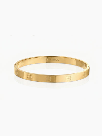 Renix Screw Emblem Cartier Love 18K Gold Plated Band Bracelet