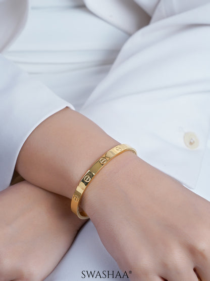 Renix Screw Emblem 18K Gold Plated Men's Bracelet