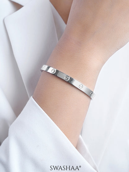 Renix Screw Emblem Silver Men's Bracelet