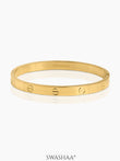 Renix Screw Emblem Cartier Love 18K Gold Plated Band Bracelet