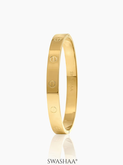 Renix Screw Emblem Cartier Love 18K Gold Plated Band Bracelet