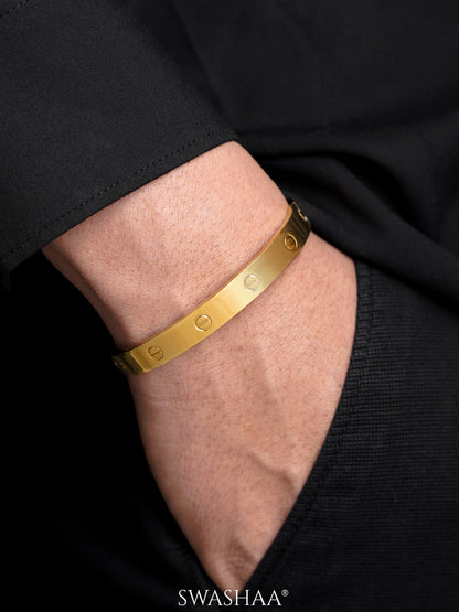 Renix Screw Emblem 18K Gold Plated Men's Bracelet