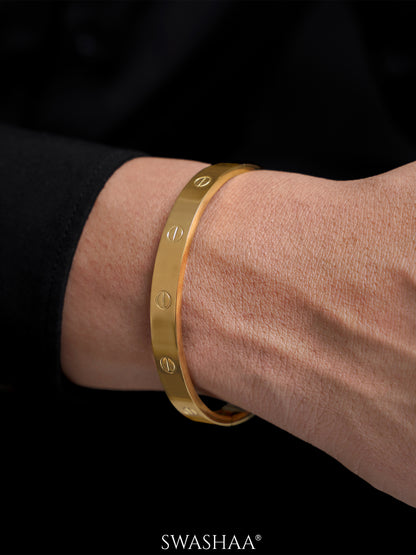 Renix Screw Emblem 18K Gold Plated Men's Bracelet