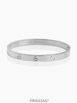 Renix Screw Emblem Cartier Love Silver Band Bracelet