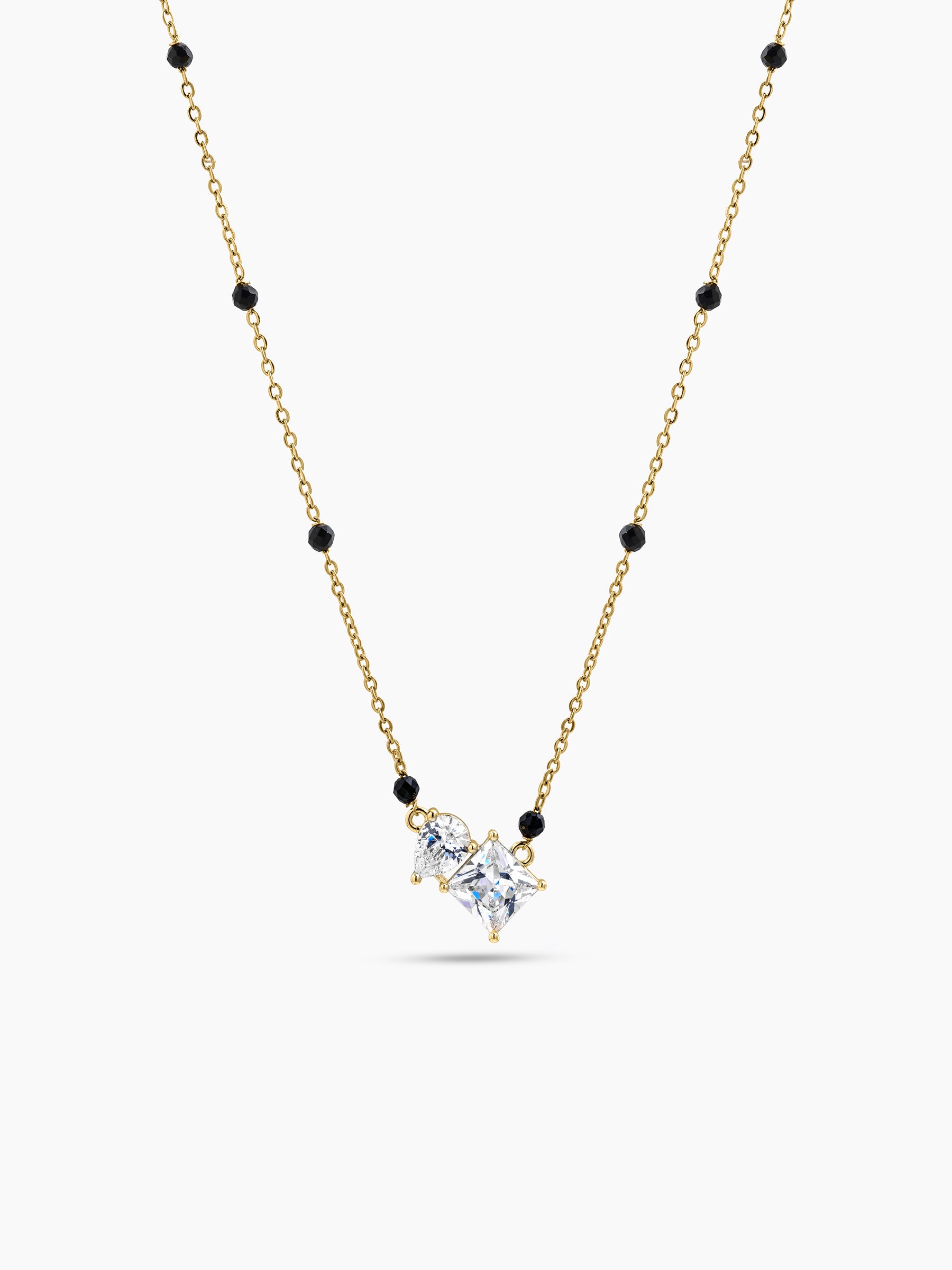 Renuka Pear Diamond Solitaire 18K Gold Plated  Women's Chain Pendant Mangalsutra Necklace