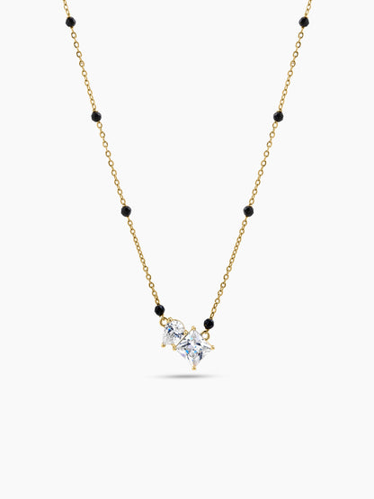 Renuka Pear Diamond Solitaire 18K Gold Plated  Women's Chain Pendant Mangalsutra Necklace
