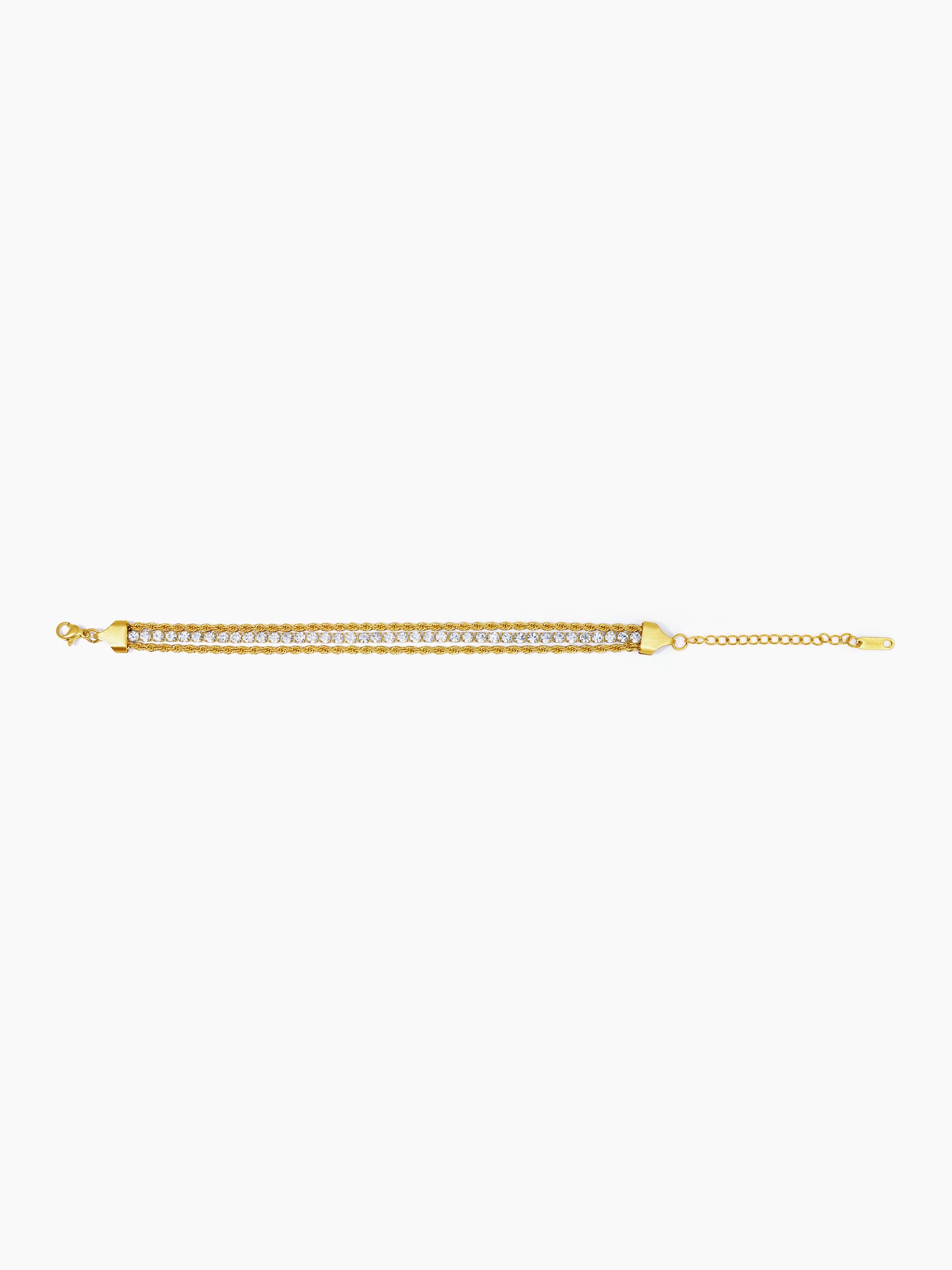 Reya Diamond Layered Rope 18K Gold Plated Bracelet