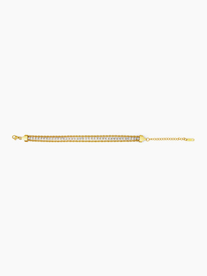 Reya Diamond Layered Rope 18K Gold Plated Bracelet
