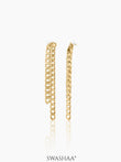 Rhea Double Strand 18K Gold Plated Chain Dangling Earrings