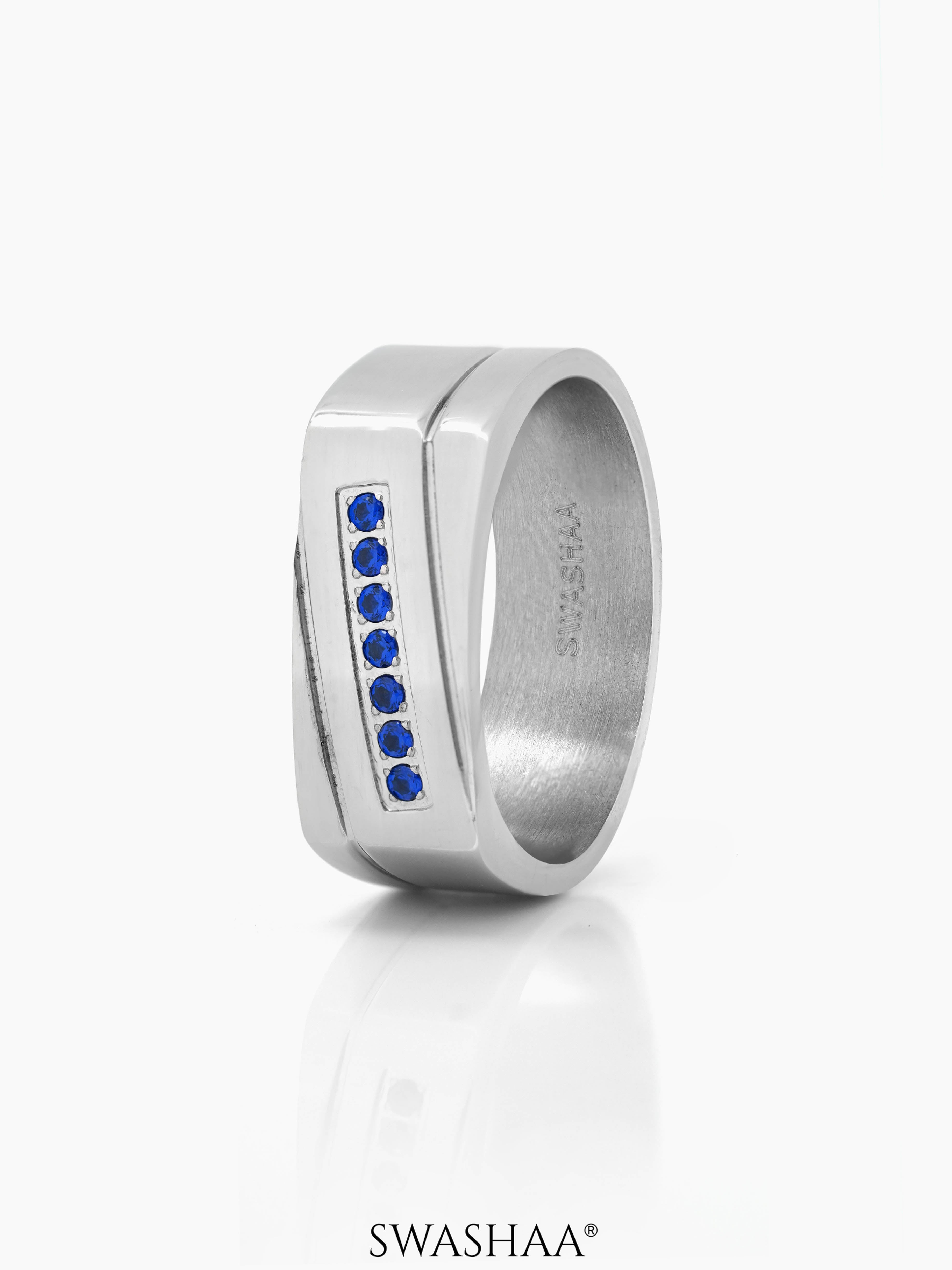 Rheon Blue Diamond Signet Men's Ring