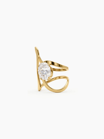 Rilona Solitaire Diamond 18K Gold Plated Women's Ring
